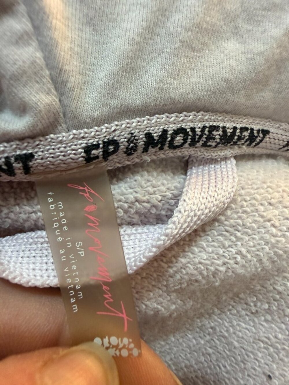 Free People Movement Zip Up Cropped Hoodie With Knit Shoulder Accents P/S Spring - Picture 7 of 7
